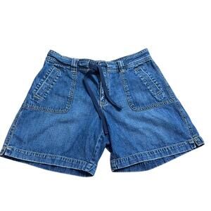 Old Navy Vintage 2005 Drawstring Low Rise Jean Chino Shorts Cotton Size 6 Y2K